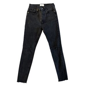 Free People We the Free Women's Black Jeans skinny high rise size 26 #801